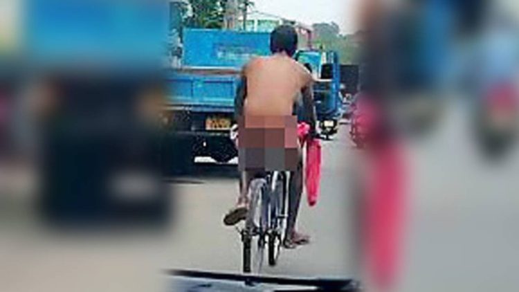 කඳාන නගරය කැළඹූ නිරුවත් පාපැදි සවාරිය: සමාජ මාධ්ය ඔස්සේ පැතිර යන දසුන් සමඟ පොලීසිය පුළුල් විමර්ශනයක