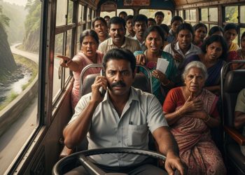 ෆෝන් එකේ කතා කර කර බස් පැදවූ රියදුරුටයි, ටිකට් නොදී සල්ලි වංචා කළ කොන්දොස්තරටයි වුණු දේ!