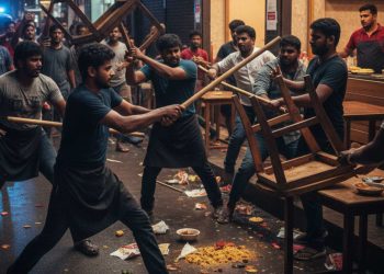 කොල්ලුපිටියේ ප්රසිද්ධ චීස් කොත්තු කඩය රණබිමක් වෙයි: සේවකයන් පුටු-පොලු වලින් පහරදීලා!