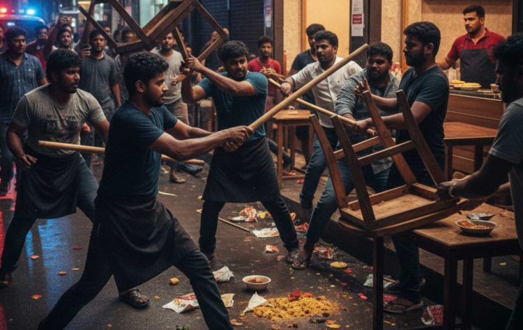 කොල්ලුපිටියේ ප්රසිද්ධ චීස් කොත්තු කඩය රණබිමක් වෙයි: සේවකයන් පුටු-පොලු වලින් පහරදීලා!